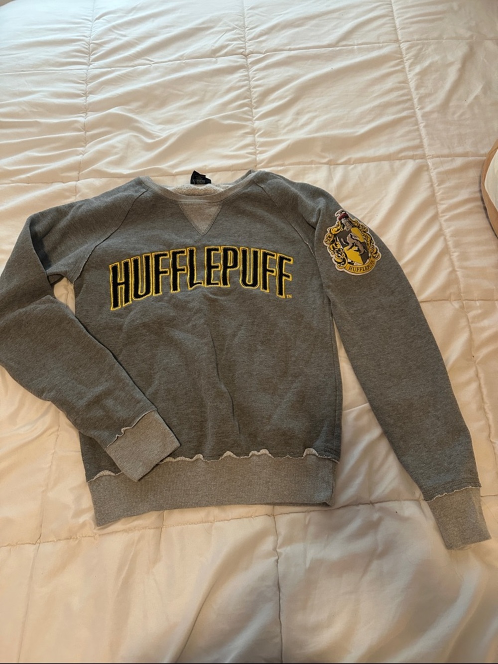Hufflepuff Grey Crewneck Sweatshirt - Official Harry Potter